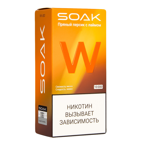Электронная сигарета Soak W Пряный Персик С Лаймом 10000 в Челябинске
