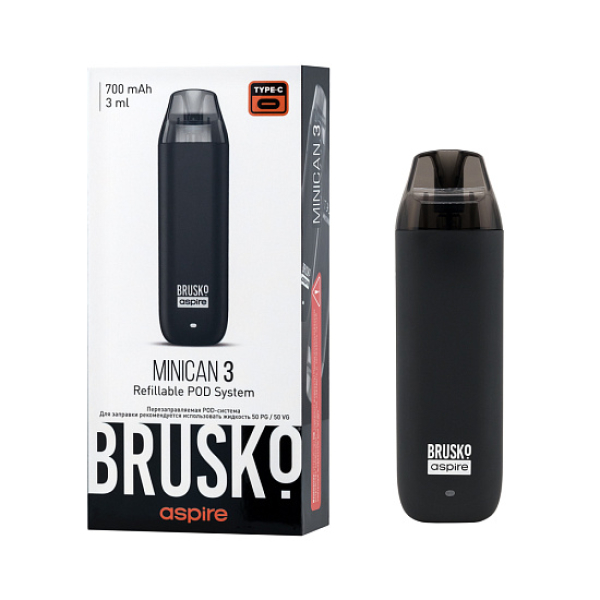 POD-система Brusko Minican 3 Чёрный в Челябинске