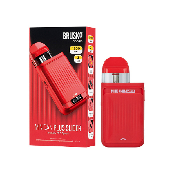 POD-система Brusko Minican Plus Slider Красный в Челябинске