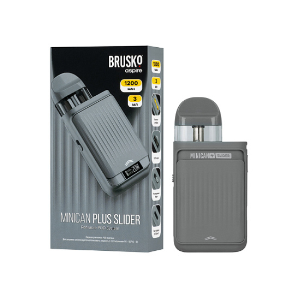 POD-система Brusko Minican Plus Slider Серый в Челябинске