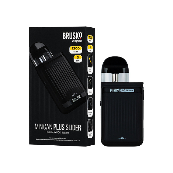 POD-система Brusko Minican Plus Slider Чёрный в Челябинске