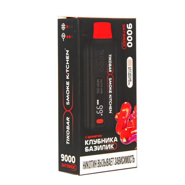 Электронка Tikobar X Smoke Kitchen Solo Клубника Базилик 9000 тяг в Челябинске