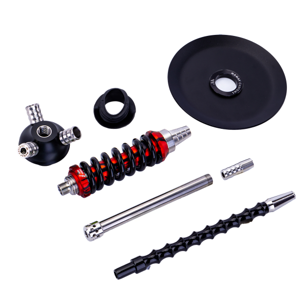 Кальян Mamay Customs Coilover Micro Чёрно Красный Сплеш в Челябинске