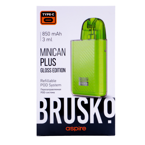 POD-система Brusko Minican Plus Gloss Edition Зелёный в Челябинске