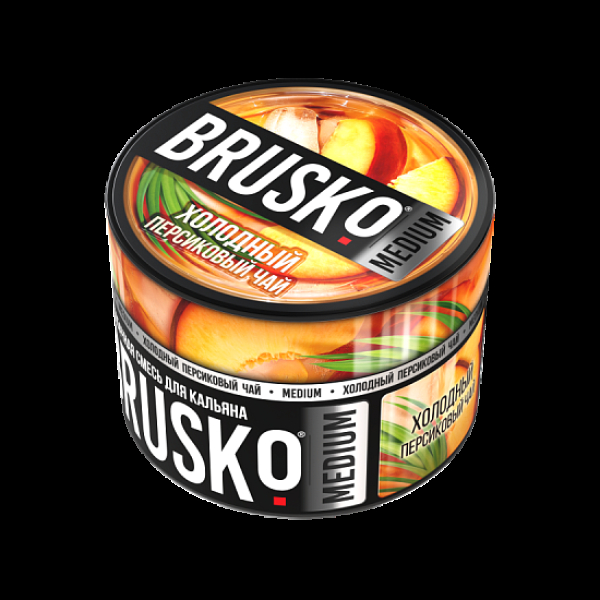 Бестабачная смесь Brusko Холодный Персиковый Чай Medium 50 грамм в Челябинске