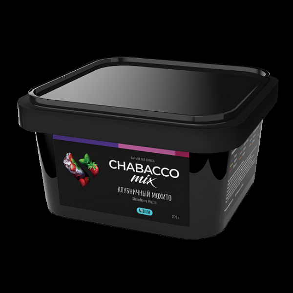 Бестабачная смесь Chabacco Mix Strawberry Mojito Клубничный Мохито  Medium 200 грамм в Челябинске