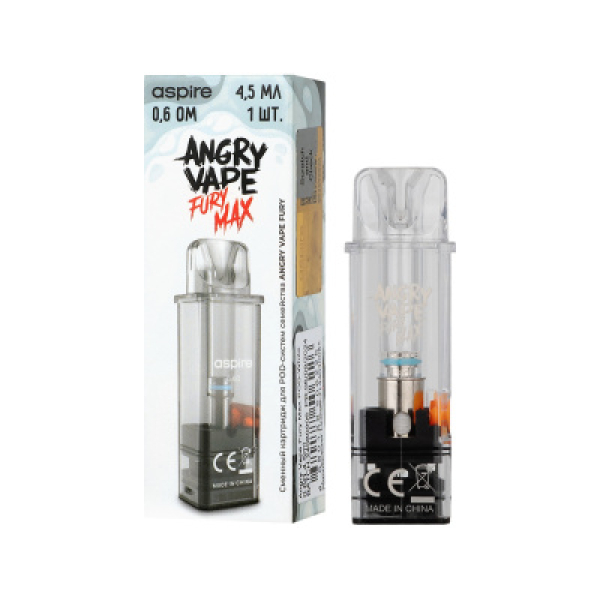 Картридж Angry Vape Fury Max Белый 45 мл 0.6 Ом ( 1 шт.) в Челябинске