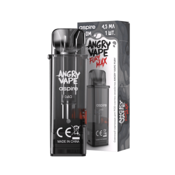 Картридж Angry Vape Fury Max Чёрный 45 мл 0.6 Ом ( 1 шт.) в Челябинске