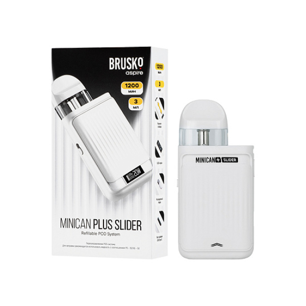 POD-система Brusko Minican      Plus Slider Белый в Челябинске