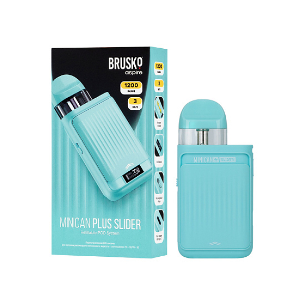 POD-система Brusko Minican      Plus Slider Бирюзовый в Челябинске