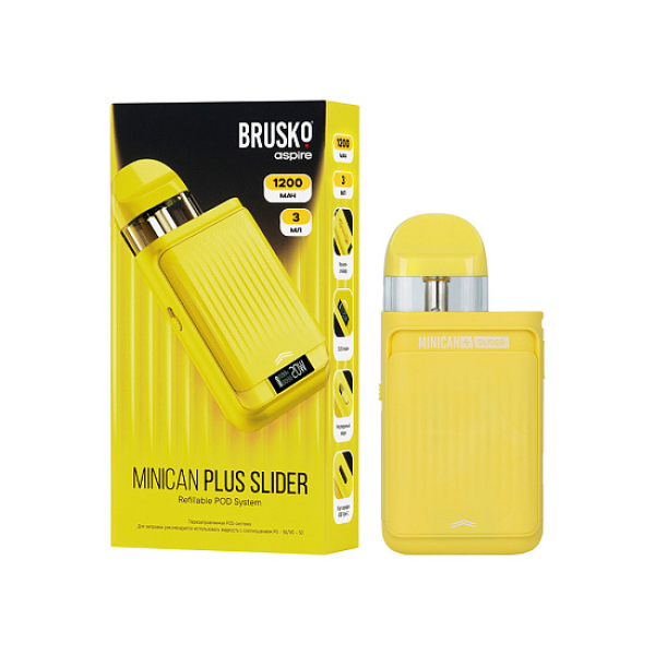 POD-система Brusko Minican      Plus Slider Жёлтый в Челябинске