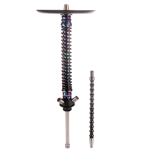 Кальян Mamay Customs Coilover Большой  Пурпурный/бирюзовый Сплеш Чёрный в Челябинске