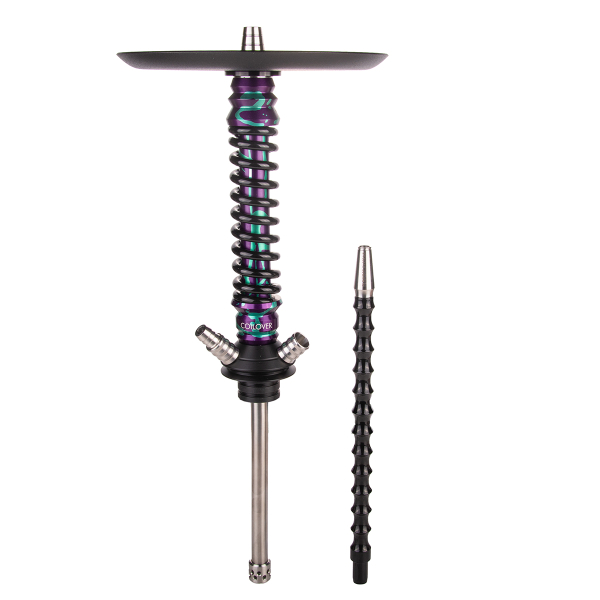 Кальян Mamay Customs Coilover Mini  Фиолетово Бирюзовый Сплеш Чёрный в Челябинске