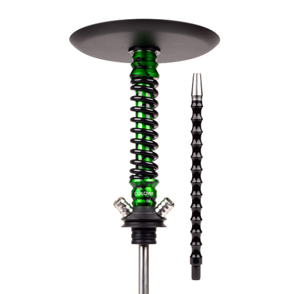 Кальян Mamay Customs Coilovers Mini Anod Green Splash Черный Глянец в Челябинске