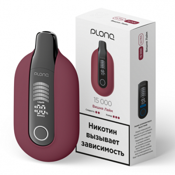 Электронная сигарета Plonq Ultra Вишня Лайм 12000 затяжек в Челябинске