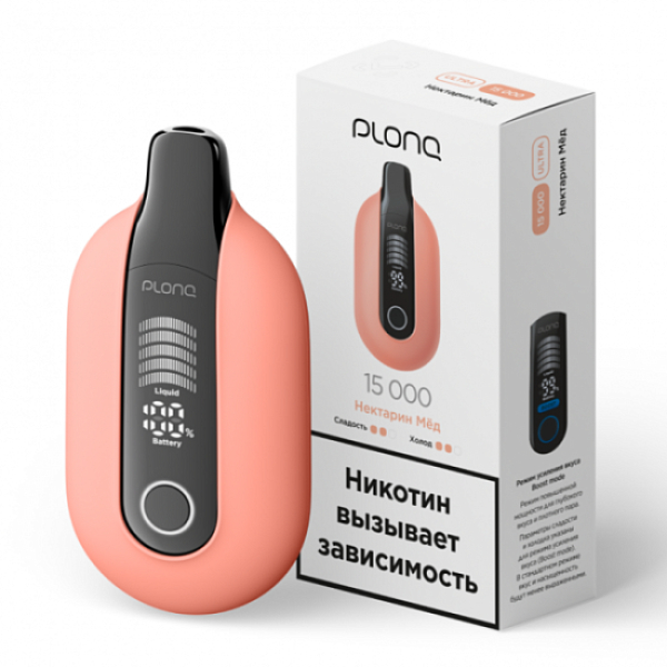 Электронная сигарета Plonq Ultra Нектарин Мёд 12000 затяжек в Челябинске